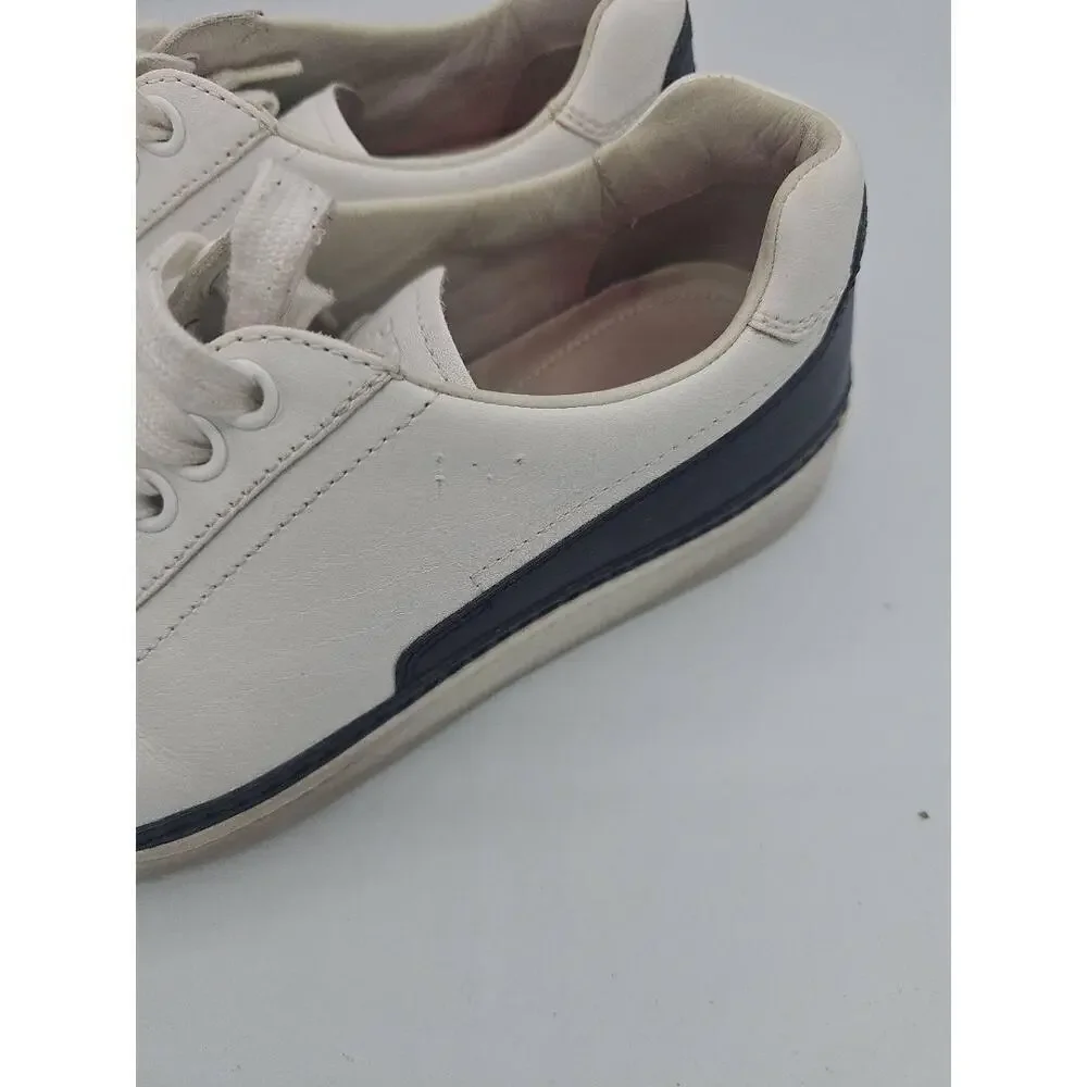 Prada 4E2831 White Leather Low Top Sneakers Colorblock Mens Size 7.5